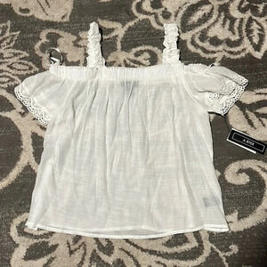 A.Byer white sheer top. New.  Super cute and soft.